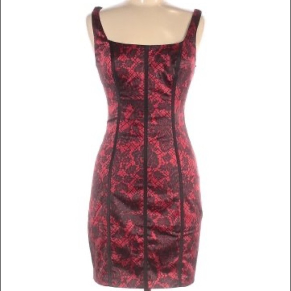 Guess Black/red Floral Cocktail dress / like new!